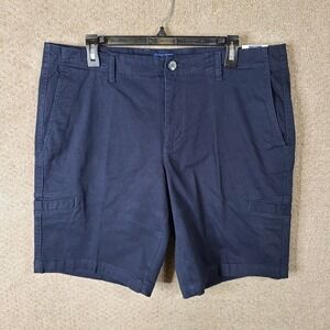 George Shorts Mens 38 Blue At The Knee Stretch Cargo Navy Cotton Blend NEW